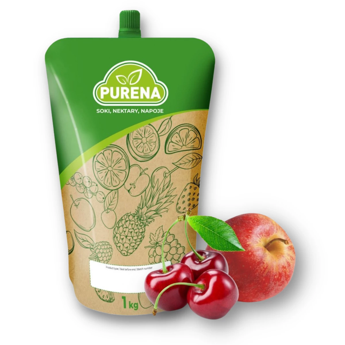 Concentrat de băutură răcoritoare cireșe-mere 1kg = 6l - imagine 2