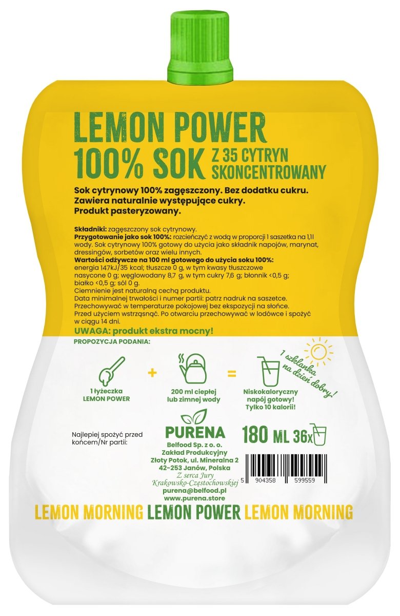 Concentrat de suc de lămâie 100% 180ml = 1.28l - imagine 3